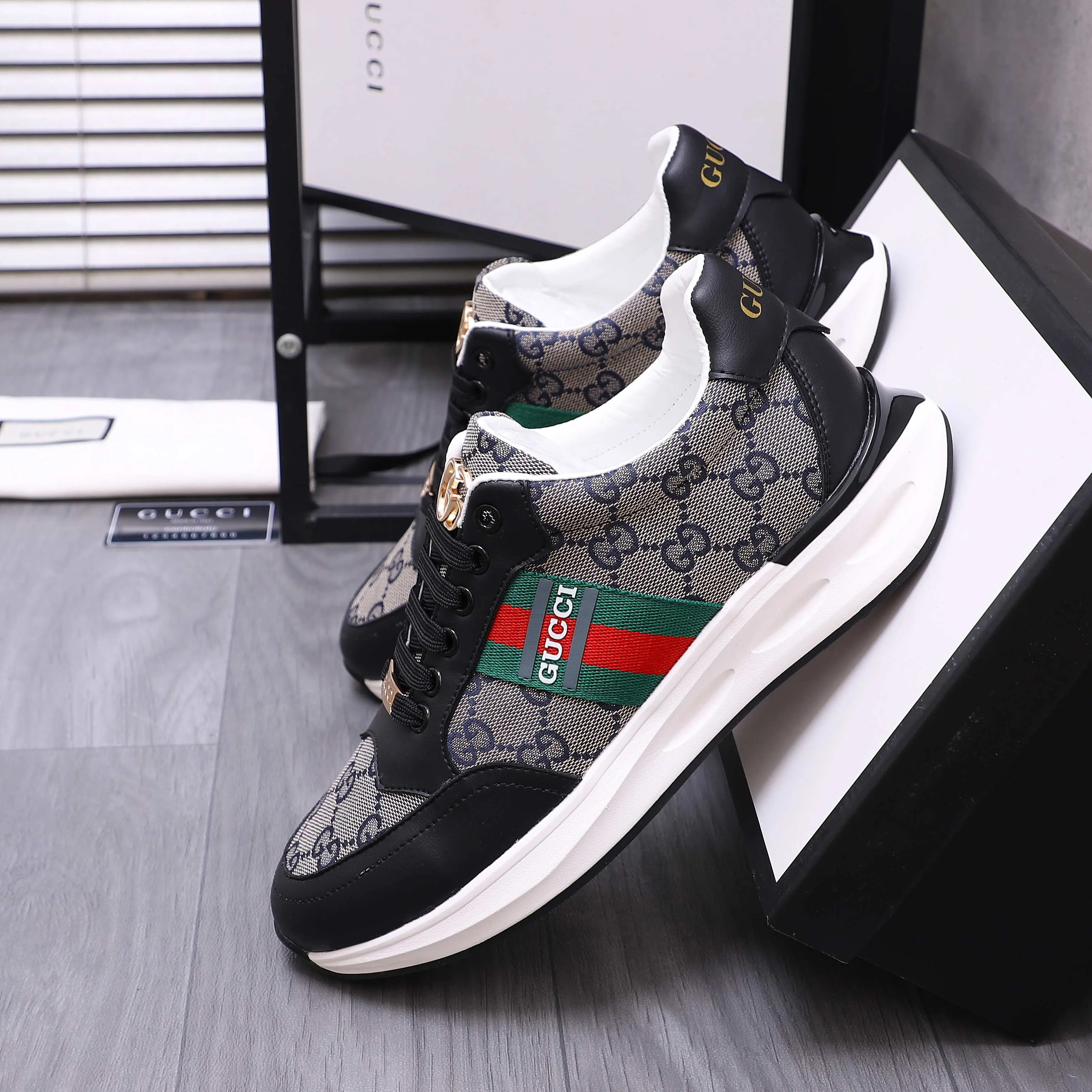 Men's shoes 💰442 Product trademark: GUCCI "Gucci" casual shoes Regular size: 38-45 (45 is custom-made and non-returnable) Product materials: Selected cowhide stitching breathable woven upper, pigskin lining, rubber outsole